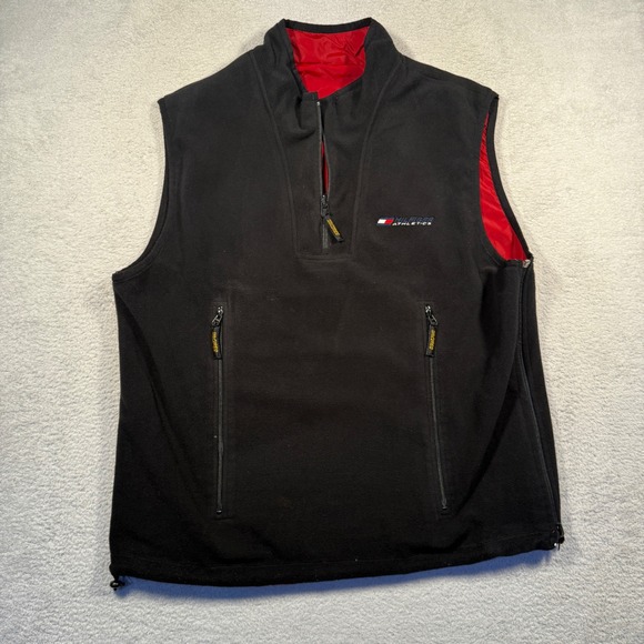Vintage Y2K Tommy Hilfiger Athletics Reversible Vest Mens XL Red Black 2000 - Picture 3 of 10